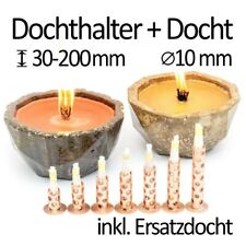 Dochthalter + 2 stoppini in fibra di vetro, luce di fusione esterna mangia cera, 30-200 x 10 mm