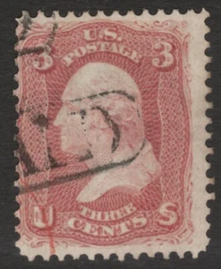 Scott #65 3 Cent Used 1861-62 Red & Paid Cancels 65SP36-42 - Picture 1 of 2