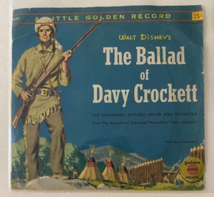 THE BALLAD OF DAVY CROCKETT, TV SERIES BY WALT DISNEY, RARE US 6¨ YELLOW - Picture 1 of 4
