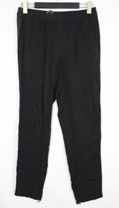 GUCCI Black Silk Striped Ankle Zip Straight Relaxed Pants Size 42 / W30 Pull-On
