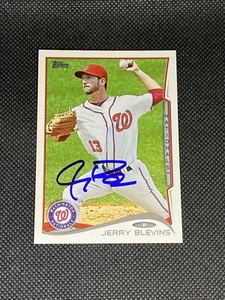 Jerry Blevins Washington Nationals Signed Auto 2014 Topps Card #370 ~ COA - Picture 1 of 3