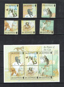 Alderney: 1996 Cats, MNH set + M/Sheet - Picture 1 of 1
