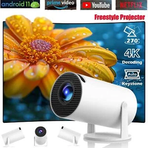 Portable 4K Android Smart Projector 5G WiFi Bluetooth Mini Home Video Theater - Picture 1 of 19