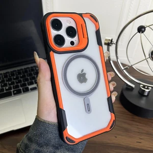 Magsafe Magnetic Lens Protection Stand Phone Case For iPhone 13 14 15 Pro Max 14 - Photo 1 sur 10