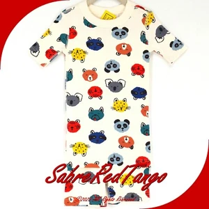 NWT HANNA ANDERSSON ORGANIC SHORT JOHNS PAJAMAS CUDDLY CRITTERS PRINT 110 5 - Picture 1 of 4