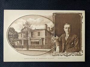 Postal vintage Staunton Virginia del lugar de nacimiento del presidente Woodrow Wilson - Imagen 1 de 2