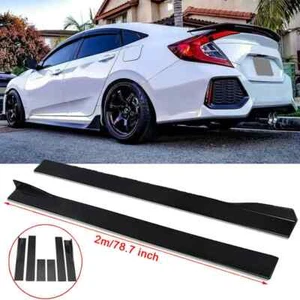 Fits Hyundai Elantra Sedan 2017-23 78.7'' Side Skirts Splitter Lip Gloss Black - Picture 1 of 9