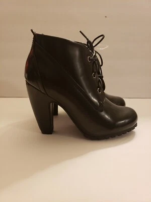 Botines de bambú 'Mozza-27' negros con cordones de tacón para mujer talla 7 Foto 1 de 4