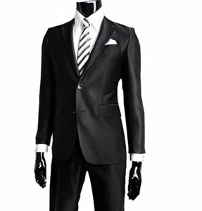 Mens Suits Blazer Fashion Dress Formal Business Slim Two Bottons Suits Blazer - Picture 1 of 6