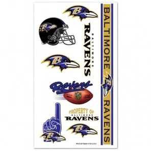 TATUAJES TEMPORALES BALTIMORE RAVENS NUEVOS Y CON LICENCIA OFICIAL - Imagen 1 de 1