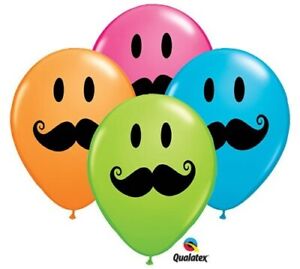 (12) Quantity Smile Mustache Latex 11" Balloon Party Decor