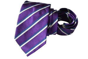 BARNEY'S NEW YORK MEN'S TIE PURPLE/STRIPED Width: 3.50" Length: 60" - Picture 1 of 3