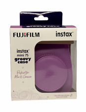 FUJIFILM Instax Mini 7S Groovy Case With Strap Purple Chevron Open Box