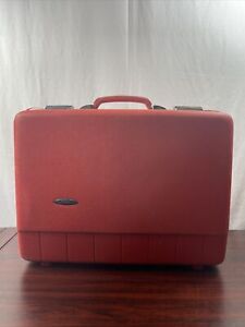 Vintage Sears Forecast Red Train Case Travel Suitcase Without Key