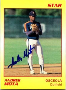 Andres Mota autographed baseball card (Osceola Astros) 1989 Star Rookie #16