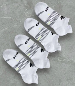 Bombas 4-Pack Ankle Socks White Unisex Socks Size Large NWT - Picture 1 of 4