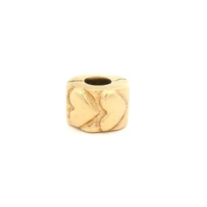 Pandora Retired 14k Yellow Gold Simple Heart Clip Charm - Picture 1 of 10