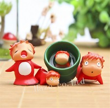 4pcs/set anime gake no ue no ponyo resin model toy figure