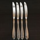 Oneida BROOCH Stainless Frosted Handles 4- Bread knives 9.25”