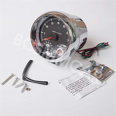 Tachometer Tacho Car Gauge Meter Kit 3.75" 0-8000 RPM Shift Light 7 Color LED - Image 1 of 4