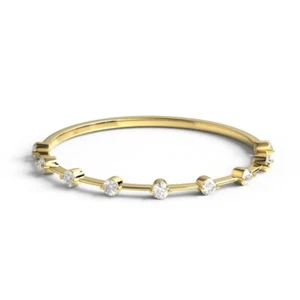 0.08 Ct Diamond Anniversary Band Engagement Diamond Ring 14k Gold Fine Jewelry - Picture 1 of 6