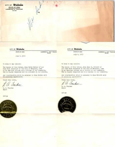 City of Waterloo Iowa City 1953 x2 Endosos Mayor Touchae Membrete Sello 5L - Imagen 1 de 7