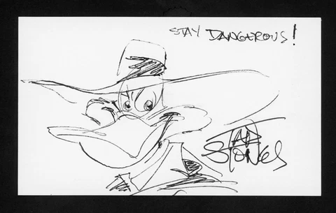 Tad Stones Disney Animator, Screenwriter, Producer signed 3x5 SKETCH Card G1023 Cover