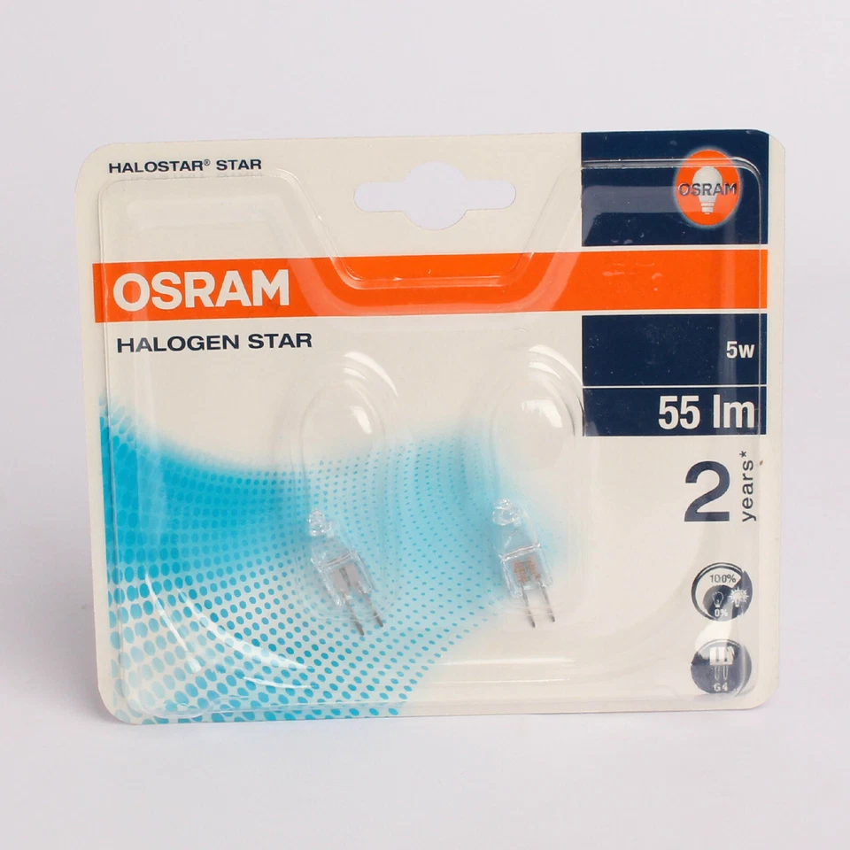 Osram Halogen Star 5 W 55 Im 12 Volt G 4 Verpackungseinheit 2 Stück NEU - Bild 1 von 1