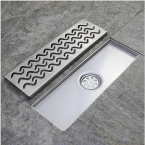 Desodorante rectangular de acero inoxidable para baño de tira larga para drenaje de piso de aguas residuales - Imagen 1 de 7