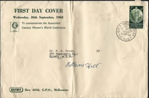 AUSTRALIA - 1962 'CONFERENCIA MUNDIAL DE MUJERES DE PAÍS' - FDC por SIGMA [A0433] - Imagen 1 de 1