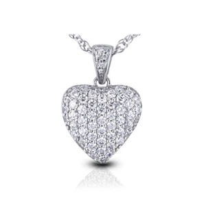 Colgante redondo de oro blanco con diamantes extraídos de tierra brillante E VS2 4,82 ctw certificado - Imagen 1 de 5
