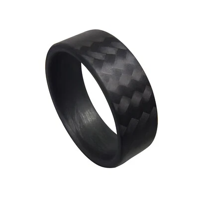 100% Carbon Fiber Twill Matte Ring - Handcrafted -Made in USA- sizes 4-16 - Image 1 of 4