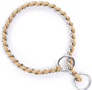 NWT Coolsnail Dog’s Yellow Chain Choke Slip Training Choker Metal Collar 16.5” - Picture 1 of 9