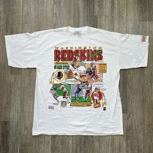 Camiseta De Colección Washington Redskins Para Hombre XL Blanca Tira Cómica Serie DEADSTOCK - Imagen 1 de 10