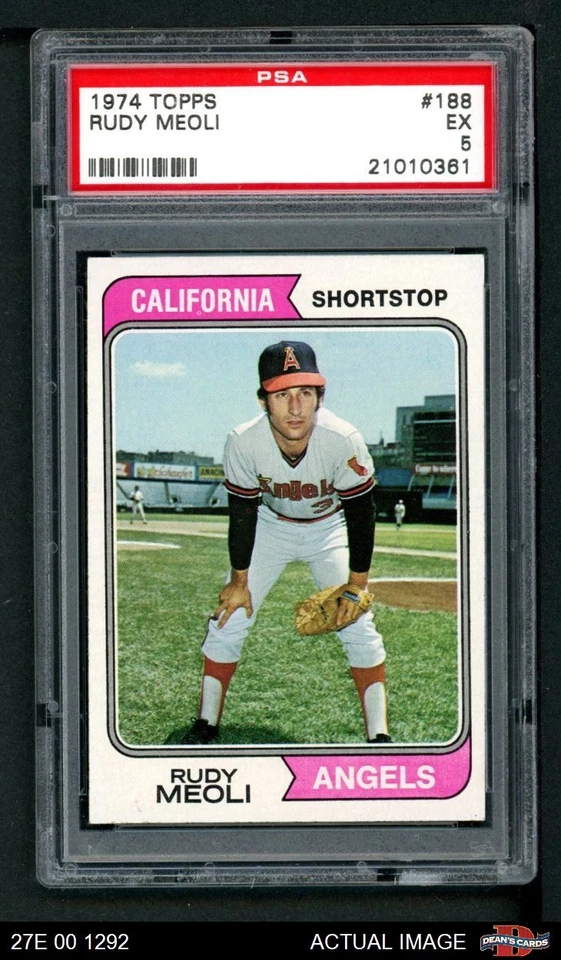 1974 Topps #188 Rudy Meoli Angels RC PSA 5 - EX - Image 1 of 1
