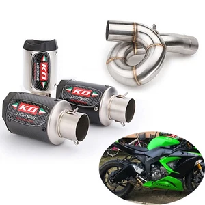 For Kawasaki ZX6R ZX636 Ninja 2009-2023 Exhaust Pipe 51mm Carbon Muffler Escape - Picture 1 of 11