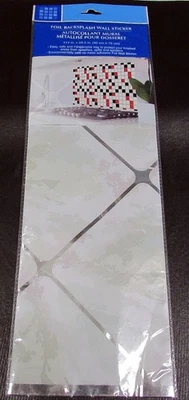 Foil Backsplash Wall Sticker Mural White Tile Look 17.7x29.5 - Image 1 of 2