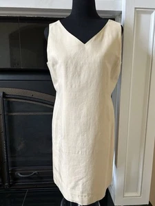 Vestido Max Mara Bastante Lujo Desnudo Sin Mangas Seda Algodón Forrado Italia Talla 46 Usado en Excelente Condición - Imagen 1 de 5