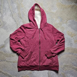 LL Bean Hooded Shacket Women Medium Sherpa Lined ZipUp Hoodie Sweatshirt  - Bild 1 von 14