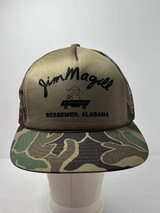 VTG Jim Magill Chevrolet Trucker Cap Snapback Hat Bessemer, Alabama Camouflage - Picture 1 of 11