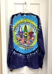 Grateful Dead Long Sleeve Shirt Mens 2XL Tie Dye Dancing Bear Summertime Surf - Picture 1 of 5