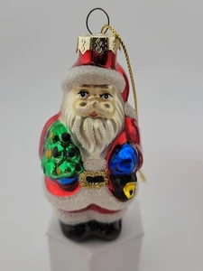 Holiday Market Santa Claus Hand Blown Glass Christmas Ornament - Picture 1 of 8