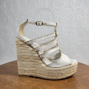 Balenciaga Arena Damen-Keilsandalen 39 US 9 weiß Riemchen Espadrille Plateau - Bild 1 von 14