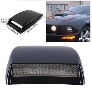 Universale Auto SUV Decorativa Flusso D'Aria Presa Cofano Vent-Cover Nera - Photo 1/12