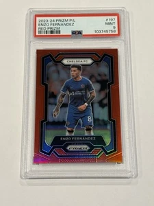 Enzo Fernandez 2023-24 Panini Prizm EPL Red Prizm Card #197, PSA 9, /199 - Picture 1 of 2