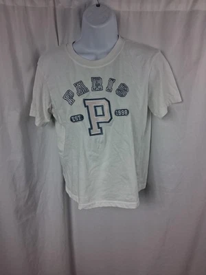 Sparkle & Fly Paris Shirt Girls Large 12 White Graphic Tee Top Cotton Casual - Image 1 of 4