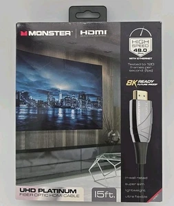 Monster UHD Platinum Fiber Optic HDMI Cable, 15 feet - WHV1-1010-BLK - Picture 1 of 16