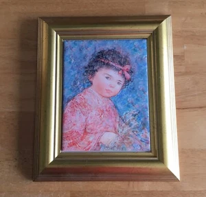 Impresión cerámica colección de azulejos artísticos enmarcados princesa abisinia Edna Hibel - Imagen 1 de 2