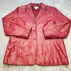 Vintage Pendleton Blazer Jacket Womens XL Raspberry Butter Soft Leather - Picture 1 of 11