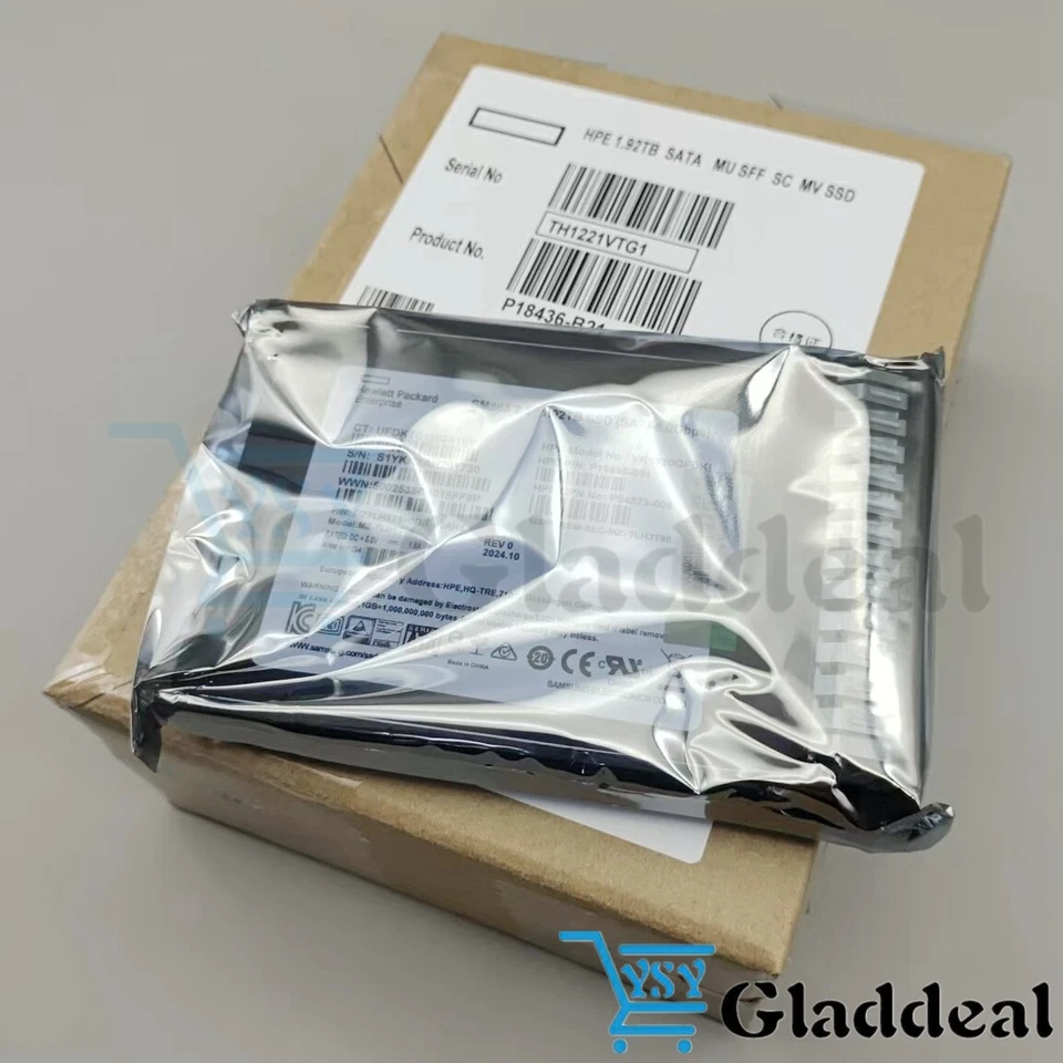 New P18436-B21 P19695-001 HPE 1.92TB SATA 6G MU 2.5" SC DS GEN9 Gen10 Server SSD - Image 1 of 4